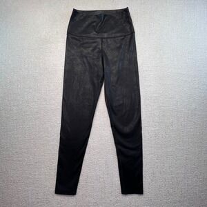 Aerie Black Faux‎ Leather Leggings High Waist Shiny Pants Athleisure Women's